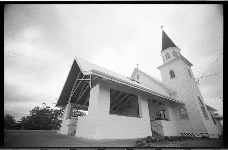 Sacred Heart Catholic Church, Pahoa, Big Island, Hawaii. Canon A-1. © 2011 Bobby Asato