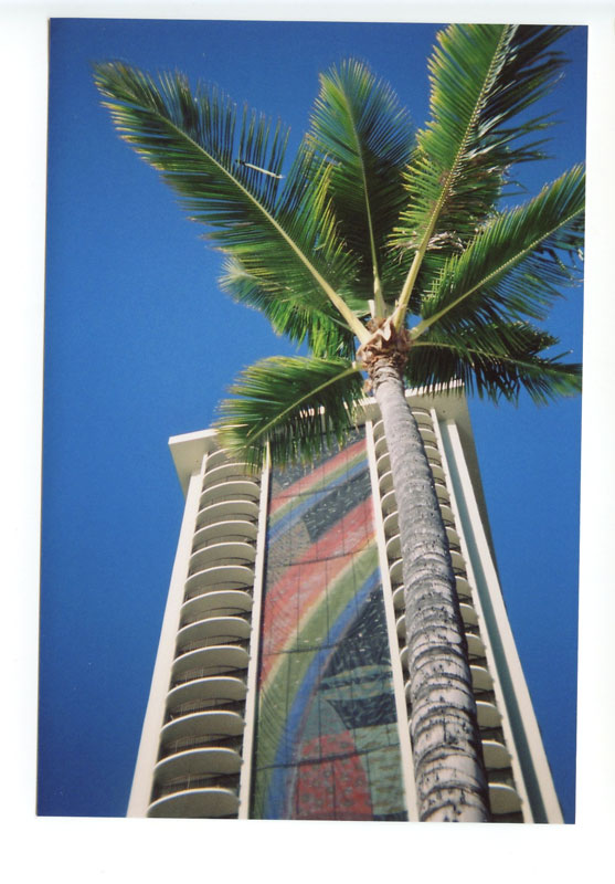 Hilton Hawaiian Rainbow Tower, Waikiki, Hawaii. Holga 135. © 2011 Bobby Asato