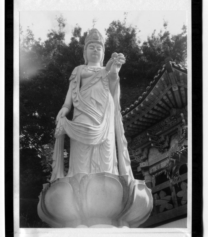 Mu Ryang Sa Buddhist Temple, Palolo Valley, Hawaii. Polaroid Land 100. © 2011 Bobby Asato.