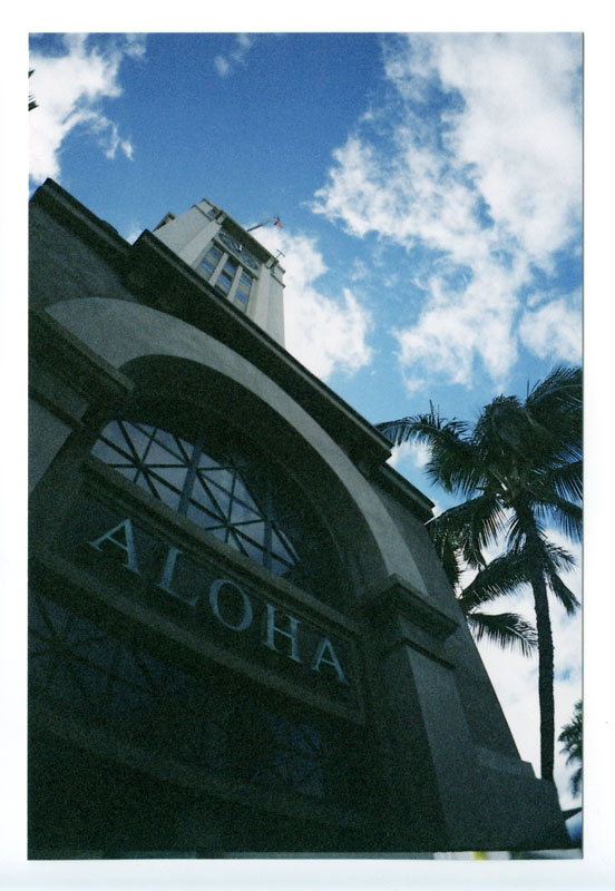 Aloha Tower, Honolulu, Hawaii. Canon F-1 original. © 2011 Bobby Asato, Hawaii. Lomo LC-A+ Wide Angle Lens. © 2012 Bobby Asato